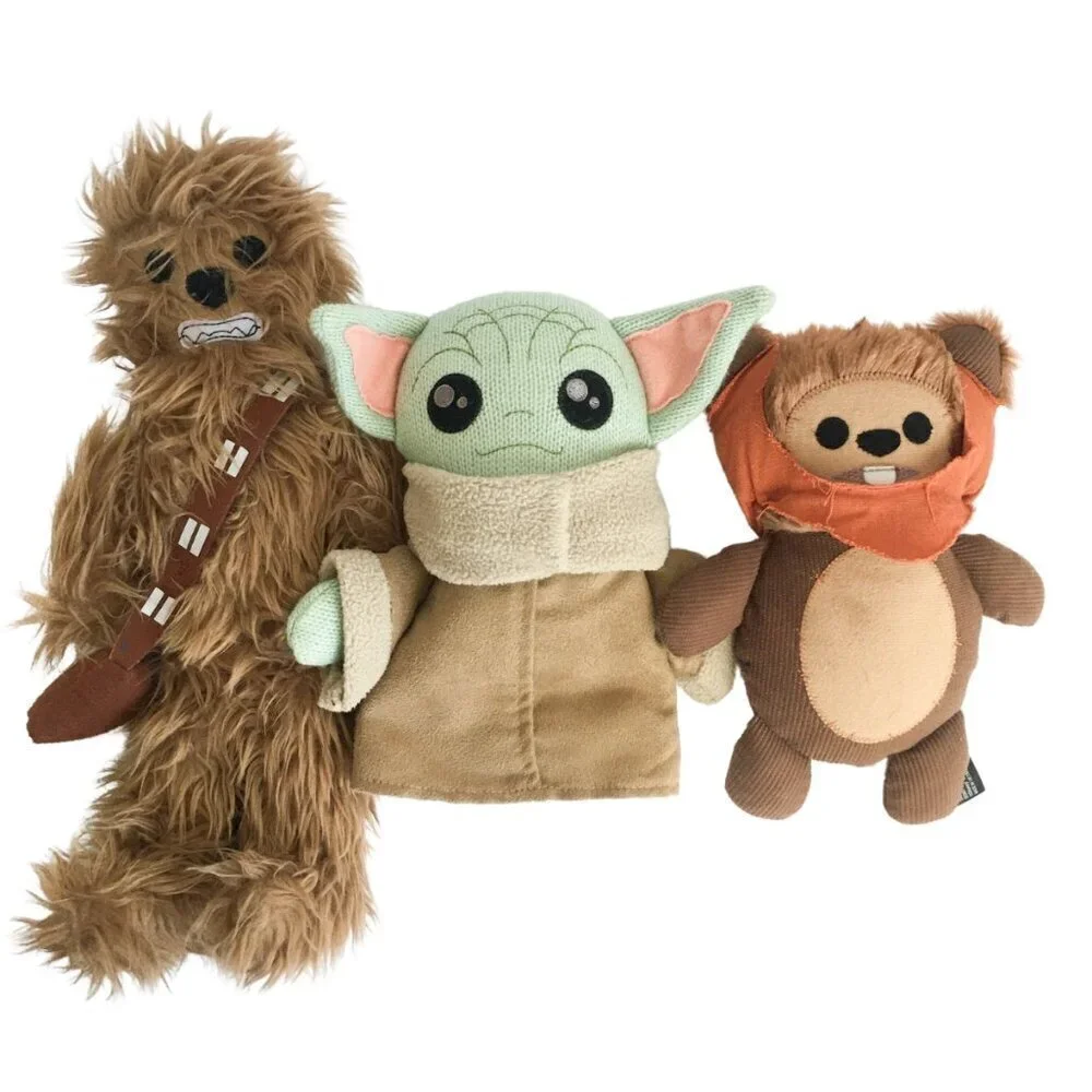 Hollywood Studios Star Wars Galaxy's Edge Plushies - Chewbacca, Grogu, Ewok